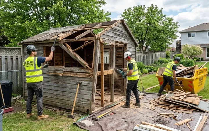 Shed demolition and disposal crew in Kansas City